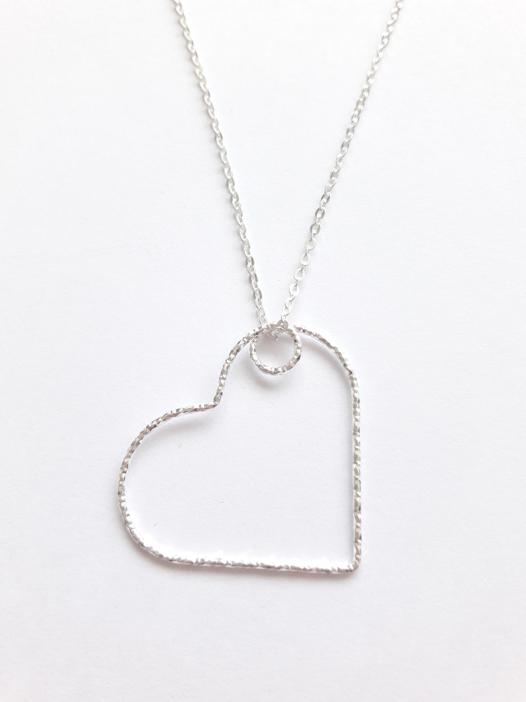 collier argent coeur bijoux cadeau femme effet diamanté fin élégant