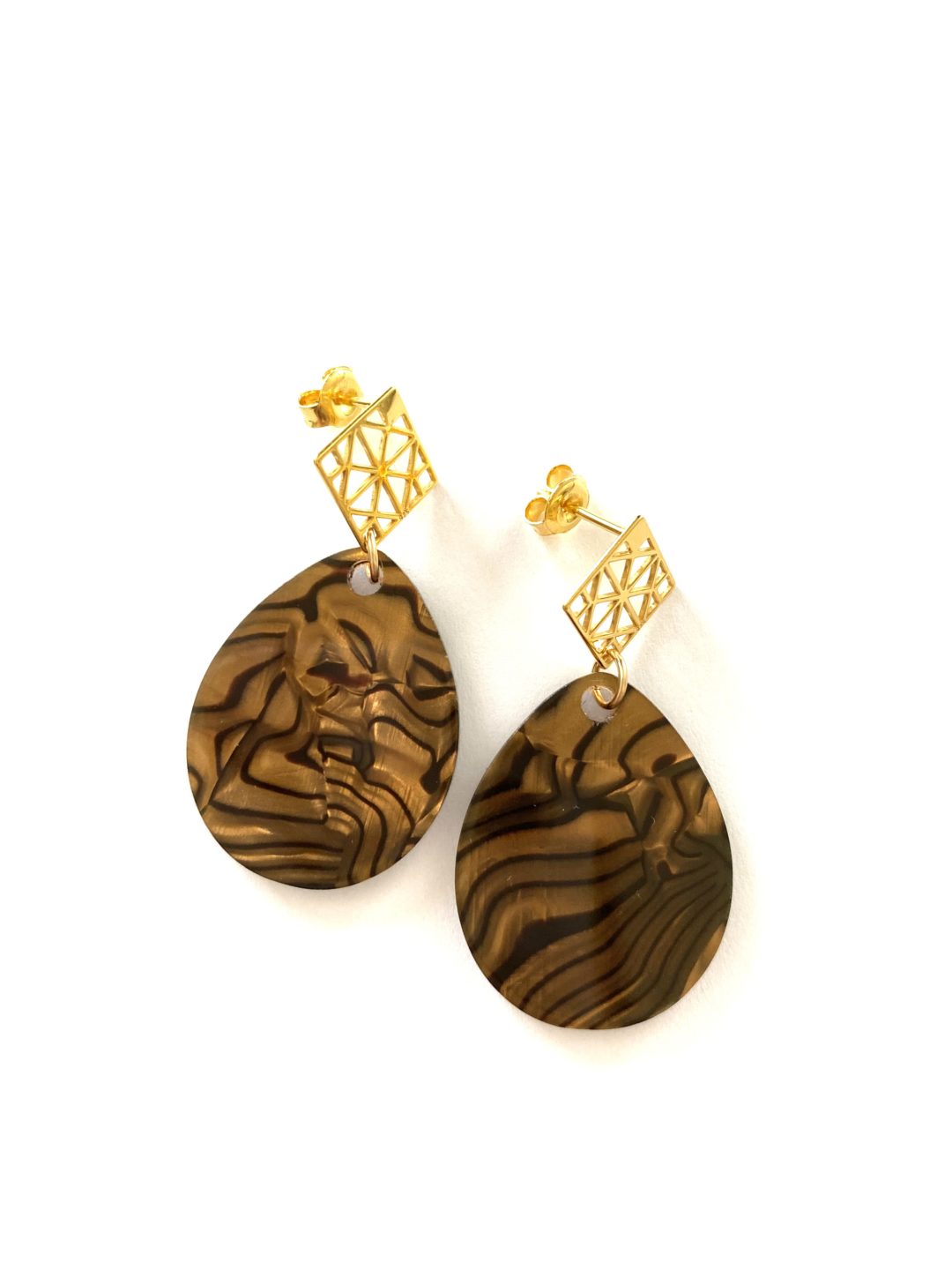 boucles-doreilles-pendantes-marron-camel-dore-or-fin-acetate-de-cellulose-bijoux-cadeau-femme