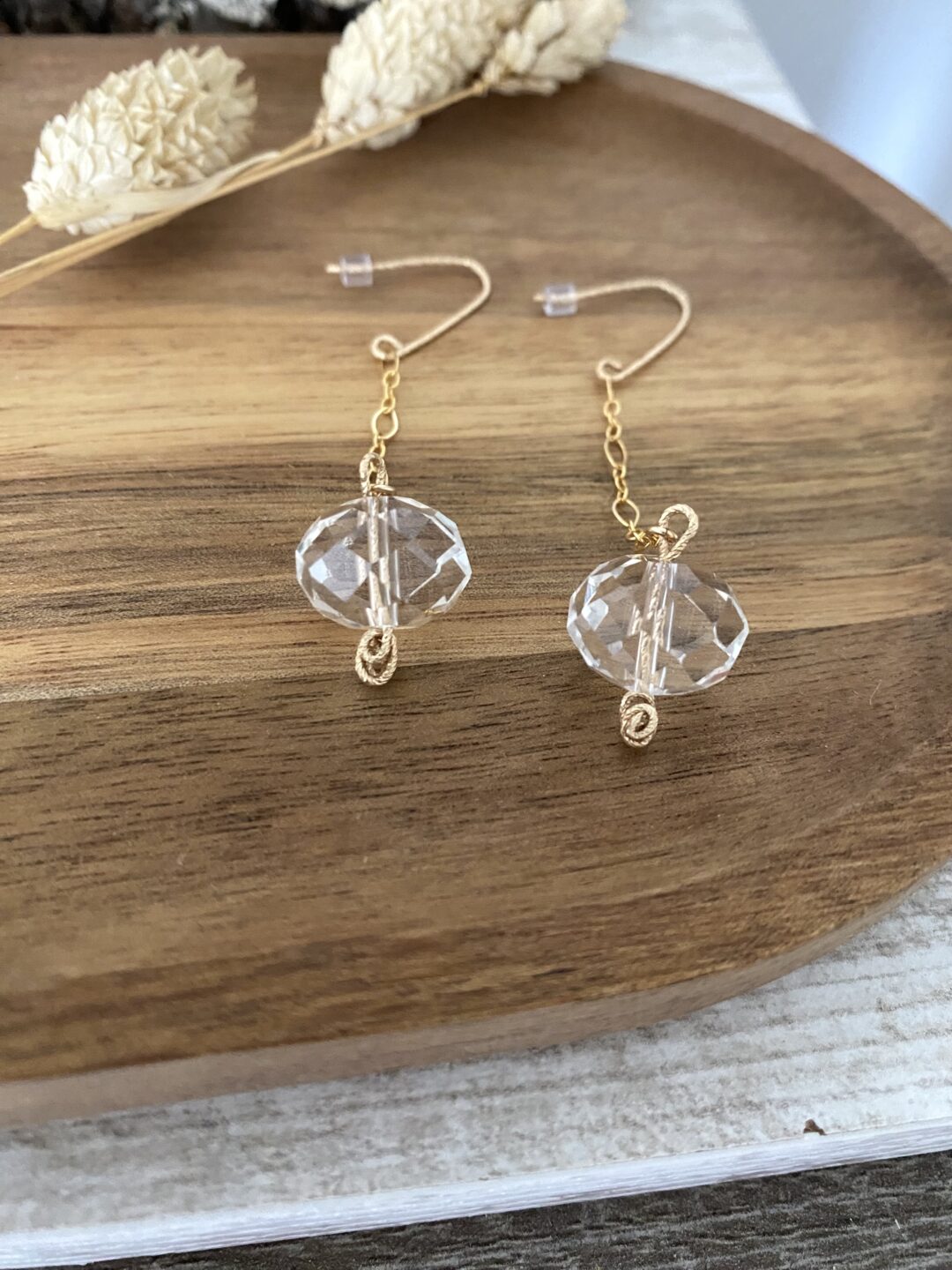 boucles-oreilles-gold-filled-or-dore-pendantes-crochets-diamante-chaine-pierre-verre-perle-cristal-facette-transparent-bijoux-cadeaux-femme