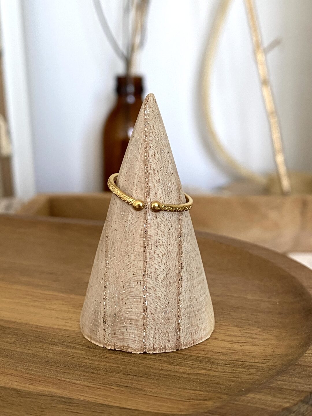 bague-acier-inoxydable-dore-martelee-reglable-zirconium-coeur-bijoux-cadeaux-femme